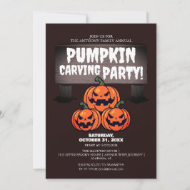 Enkel Pumpkin Carving Party Halloween-talesman Inbjudningar