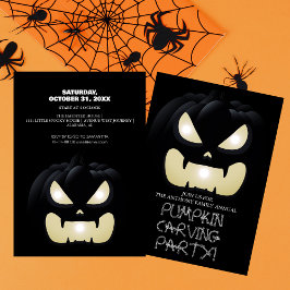 Enkel Pumpkin Carving Party Halloween-talesman Inbjudningar