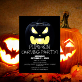 Enkel Pumpkin Carving Party Halloween-talesman Inbjudningar