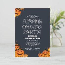 Enkel Pumpkin Carving Party Halloween-talesman Inbjudningar