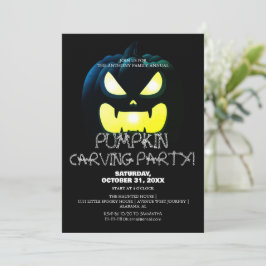 Enkel Pumpkin Carving Party Halloween-talesman Inbjudningar
