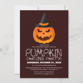 Enkel Pumpkin Carving Party Halloween-talesman Inbjudningar