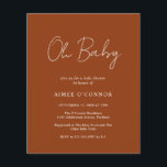 Enkel Pumpkin Fall Budget Baby Shower-inbjudan<br><div class="desc">Modern färgad-babyduschinbjudan till babydusch med en enkel design med "Oh Baby" i en rustik stil-manustypografi. Denna elegant könsneutrala inbjudan med minimalistisk layout är underbar för en fall/Halloween-babydusch oavsett om du har en pojke eller en flicka.</div>