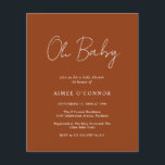 Enkel Pumpkin Fall Budget Baby Shower-inbjudan<br><div class="desc">Modern färgad-babyduschinbjudan till babydusch med en enkel design med "Oh Baby" i en rustik stil-manustypografi. Denna elegant könsneutrala inbjudan med minimalistisk layout är underbar för en fall/Halloween-babydusch oavsett om du har en pojke eller en flicka.</div>