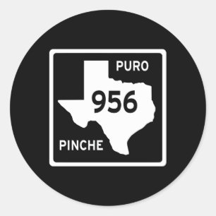 Enkel Puro Che 956 Texas Road Sign Runt Klistermärke