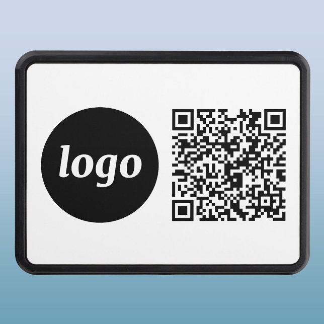 Enkel QR-kod för Logotyp Dragkroksskydd (Logo with QR code business promotional trailer hitch cover)