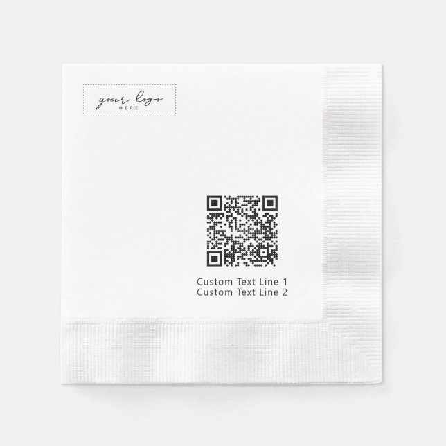 Enkel QR-kod för logotyp för varumärkesfrämjande Pappersservett (Framsidan)