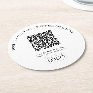 Enkel QR-kod för logotyp för varumärkesfrämjande Underlägg Papper Rund