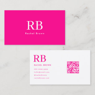 Enkel QR-kod för Shock rosa Visitkort