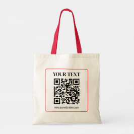 Enkel QR-kod med röd kant Tygkasse