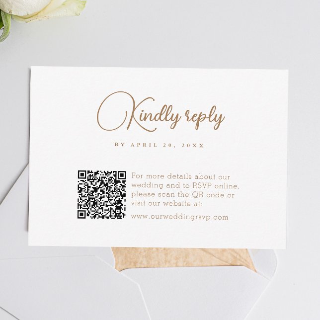 Enkel QR-kod Modern Bröllop OSA Kort (Simplify wedding RSVPs with our QR code feature, ensuring easy and hassle-free responses.)