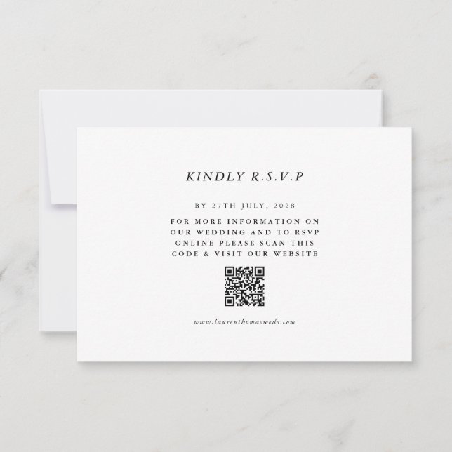 Enkel QR-kod RSVP Bröllops Svarskort OSA Kort (Framsida)