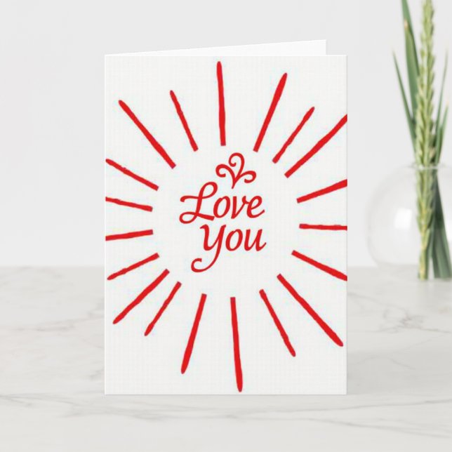 Enkel Radial Love You-kort Kort (Framsida)