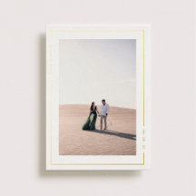 Enkel radie Bröllop spara datum Guld