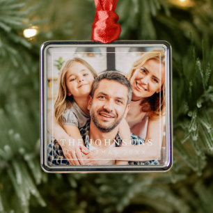 Enkel Ram Modern Chic-familjefoto Helgdag Julgransprydnad Metall