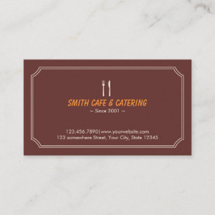 Enkel ramcafe- & cateringvisitkort visitkort