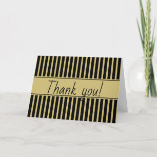 Enkel Rand Mönster - Geometric Black/Guld Tack Kort