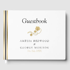 Enkel Rand och blommor Gästböcker