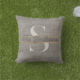 Enkel realistisk Burlap Struktur Rustic Guld Taupe Kudde