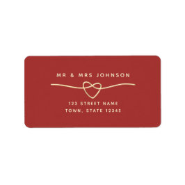 Enkel Red Bröllop Returadress Adressetikett