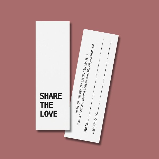 Enkel referenskort för Elegant, svartvitt Litet Visitkort (Skapare uppladdad)