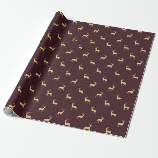 Enkel Reindeer Burgundy Julafton Papper Presentpapper