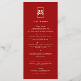 Enkel rektangulär Dubbla lycka i kinesiska Bröllop Meny