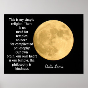 Enkel religion - Dalai Lama citerar - konsttryck Poster