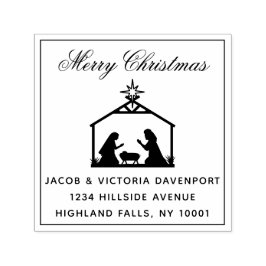 Enkel Religiösa - Returadress vid jul Självfärgande Stämpel