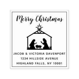 Enkel Religiösa - Returadress vid jul Självfärgande Stämpel