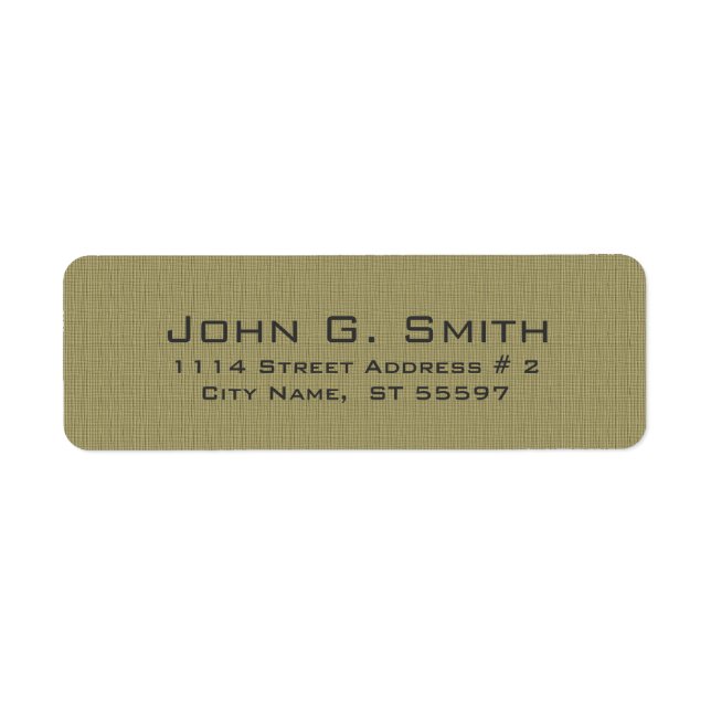 Enkel ren Beige Linen Burlap Struktur Returadress Etikett (Framsidan)