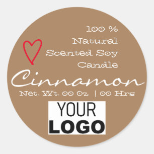 Enkel, ren, brun, minimalistisk Logotyp Runt Klistermärke