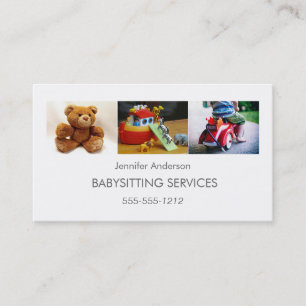 Enkel ren Collage för Babysitterbarnomsorgfoto Visitkort