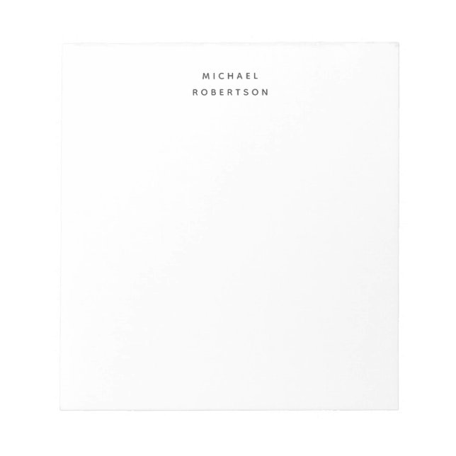 Enkel Ren Elegant Modern Minimalist Vit Anteckningsblock (Framsida)