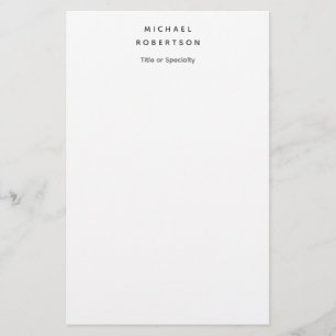 Enkel Ren Elegant Modern Minimalist Vit Brevpapper