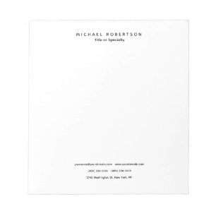 Enkel Ren Elegant Modern Minimalistisk Svart Vit Anteckningsblock