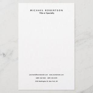 Enkel ren Elegant Modern minimalistisk svart vit Brevpapper