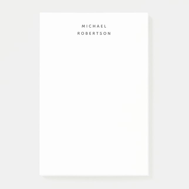 Enkel ren Elegant Modern Minimalistisk vit Post-it Block (Framsida)
