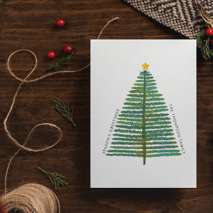 Enkel Ren Minimal Minimalistisk Julgran Helg Vykort