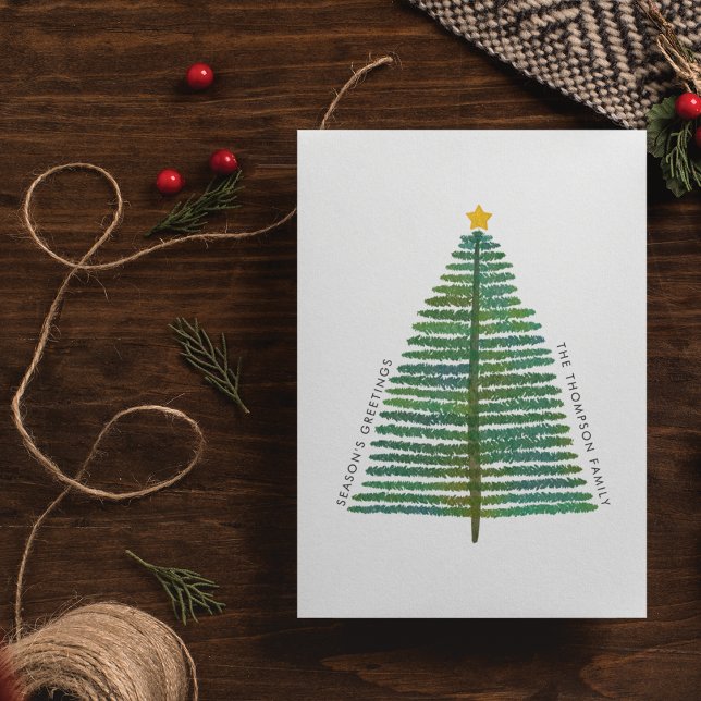Enkel Ren Minimal Minimalistisk Julgran Helg Vykort (Skapare uppladdad)