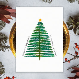 Enkel Ren Minimal Minimalistisk Julgran Julkort