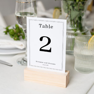 Enkel, ren, minimalistisk Elegant, klass Ram White Bordsnummer