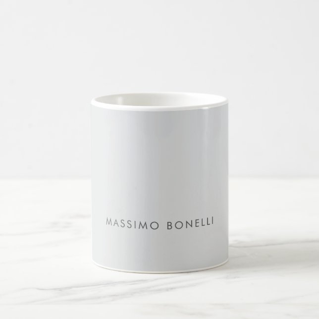 Enkel Ren Minimalistisk Elegant Modern Grå Kaffemugg (Center)