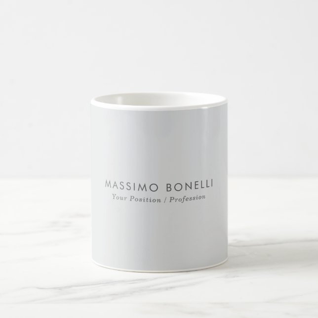 Enkel Ren Minimalistisk Elegant Modern Grå Kaffemugg (Center)