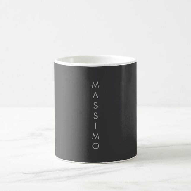Enkel Ren Minimalistisk Elegant Modern Grå Kaffemugg (Center)