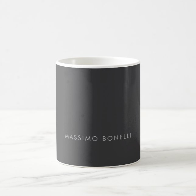 Enkel Ren Minimalistisk Elegant Modern Grå Kaffemugg (Center)
