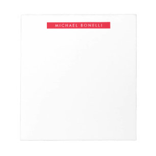 Enkel Ren Minimalistisk Elegant Modern Röd Vit Anteckningsblock