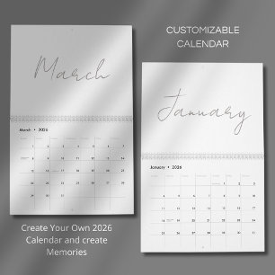 Enkel Ren Typografi Design Kalender