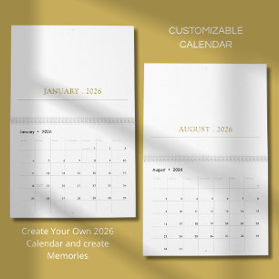Enkel Ren Typografi Design Kalender