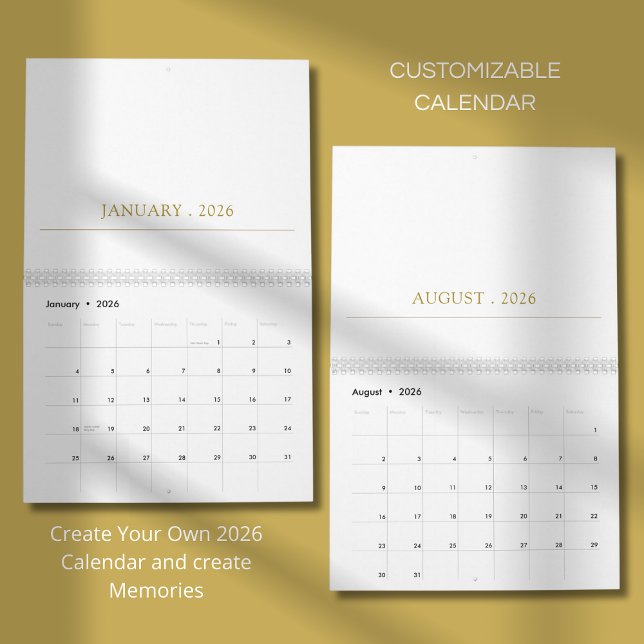 Enkel Ren Typografi Design Kalender (Skapare uppladdad)